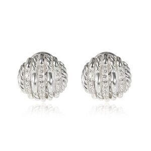 David Yurman Tides Diamond Earrings in Sterling Silver 0.54 CTW